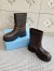 Prada Biker Boots in Dark Brown Calfskin
