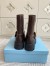 Prada Biker Boots in Dark Brown Calfskin