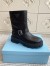 Prada Biker Boots in Black Calfskin