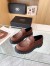 Prada Women's Double Chocolate Loafers in Cognac Leather 