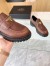 Prada Women's Double Chocolate Loafers in Cognac Leather 