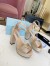 Prada Platform Sandals 135mm in Gold Satin with Crystals