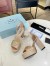 Prada Platform Sandals 135mm in Gold Satin with Crystals