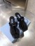Prada High-heeled Thong Sandals In Black Brushed Leather
