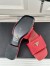 Prada Women's Slides in Red Saffiano Leather