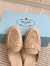 Prada Women's Slippers in Beige Suede Leather