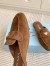 Prada Women's Slippers in Dark Brown Suede Leather