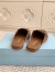 Prada Women's Slippers in Dark Brown Suede Leather