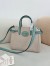 Valentino Antibes Small Shopping Bag in Canvas with Green Leather