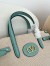 Valentino Antibes Small Shopping Bag in Canvas with Green Leather