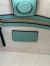 Valentino Antibes Small Shopping Bag in Canvas with Green Leather