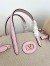 Valentino Antibes Small Shopping Bag in Canvas with Pink Leather