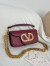 Valentino Loco Small Shoulder Bag in Bordeaux Calfskin With Jewel Logo