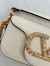 Valentino Loco Small Shoulder Bag in White Calfskin With Jewel Logo