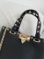 Valentino Rockstud Small Shopping Bag in Black Grainy Calfskin
