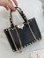 Valentino Rockstud Small Shopping Bag in Black Grainy Calfskin