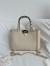 Valentino Rockstud Small Shopping Bag in White Grainy Calfskin