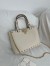 Valentino Rockstud Small Shopping Bag in White Grainy Calfskin