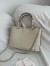 Valentino Rockstud Small Shopping Bag in White Grainy Calfskin