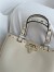 Valentino Rockstud Small Shopping Bag in White Grainy Calfskin