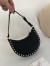 Valentino Rockstud Mini Hobo Bag in Black Grained Leather