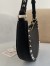 Valentino Rockstud Mini Hobo Bag in Black Grained Leather