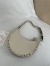 Valentino Rockstud Mini Hobo Bag in White Grained Leather