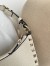 Valentino Rockstud Mini Hobo Bag in White Grained Leather