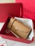 Valentino Rockstud Wallet with Chain in Beige Grained Leather