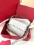 Valentino Rockstud Pouch Bag in White Grained Leather