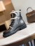 Valentino VLogo Combat Boots In Calfskin and Shearling 