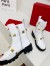 Valentino Roman Stud Combat Boots In White Calfskin