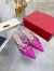 Valentino VLogo Mules 40mm In Hot Pink Patent Leather 
