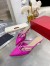 Valentino VLogo Mules 40mm In Hot Pink Patent Leather 
