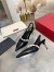 Valentino Black Rockstud Slingback Pumps With Sculpted Heel