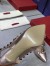 Valentino Rockstud Ankle Strap Pump 100mm In Gold Grainy Calfskin 