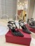 Valentino Rockstud Pumps 100mm in Black Mesh with Crystal