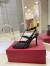 Valentino Rockstud Pumps 100mm in Black Mesh with Crystal