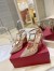 Valentino Rockstud Pumps 100mm in Nude Mesh with Crystal