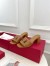 Valentino VLogo Cut-out Slide Sandals 60mm in Brown Leather