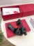 Valentino VLogo Cut-out Slide Sandals 60mm in Black Leather