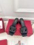 Valentino VLogo Cut-out Slide Sandals 60mm in Black Leather