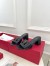 Valentino VLogo Cut-out Slide Sandals 60mm in Black Leather