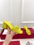 Valentino VLogo Cut-out Slide Sandals 60mm in Yellow Leather