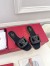 Valentino VLogo Cut-out Slide Sandals in Black Leather