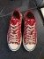 Valentino Totaloop Sneakers in Red Toile Iconographe Fabric
