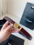 Saint Laurent Charniere Buckle Belt 25MM in Bordeaux Leather
