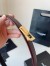 Saint Laurent Charniere Buckle Belt 25MM in Bordeaux Leather