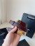 Saint Laurent Charniere Buckle Belt 25MM in Bordeaux Leather