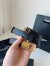 Saint Laurent Charniere Buckle Belt 25MM in Black Leather